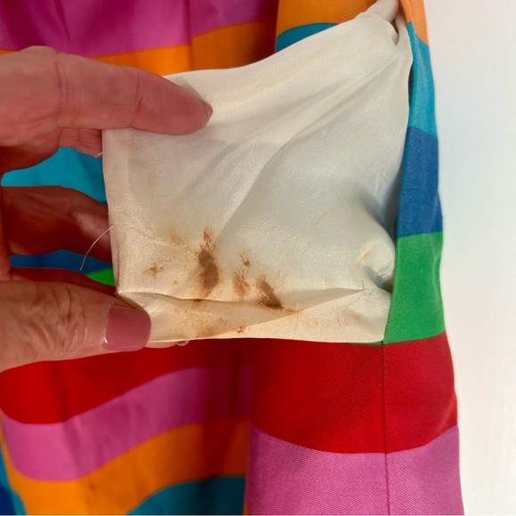 Valentino '1973 Collection' Silk Blend Striped Rainbow Skirt 2015 Resort Size 2 - Picture 7 of 7